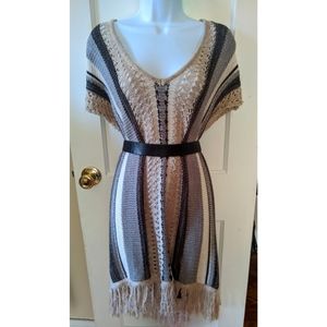 Wild Majesty Women's S/M Sleeveless Sweater Shawl with Fringe